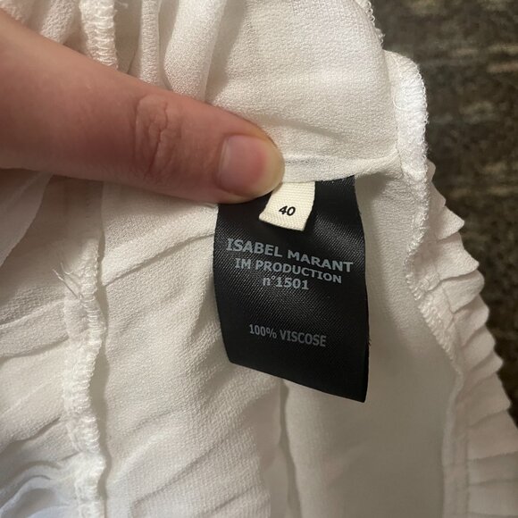 Isabel Marant Etoile "Amel" Embroidered Drop Waist Dress White Boho Chic - Picture 5 of 6